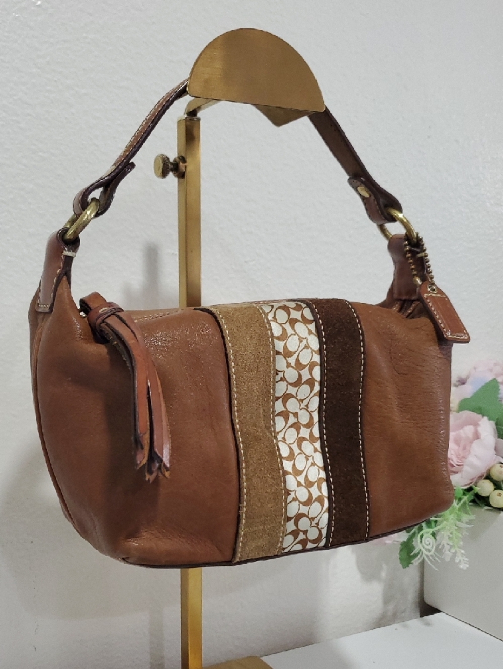 RARE Coach Brown Leather Small Handbag/Cosmetic Bag🤎 - Picture 4 of 16